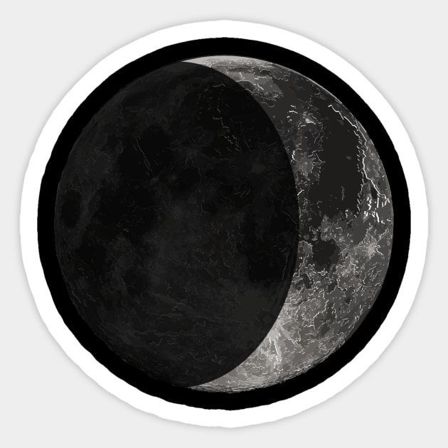 Moon - Waxing crescent (Phase 2) Sticker by PharaohCloset